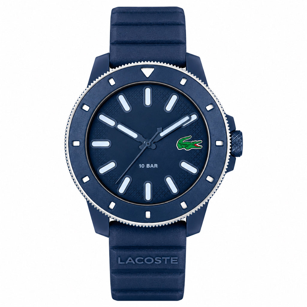 Lacoste L.12.12 Scuba Men's 43mm Blue Silicone Watch 2011413