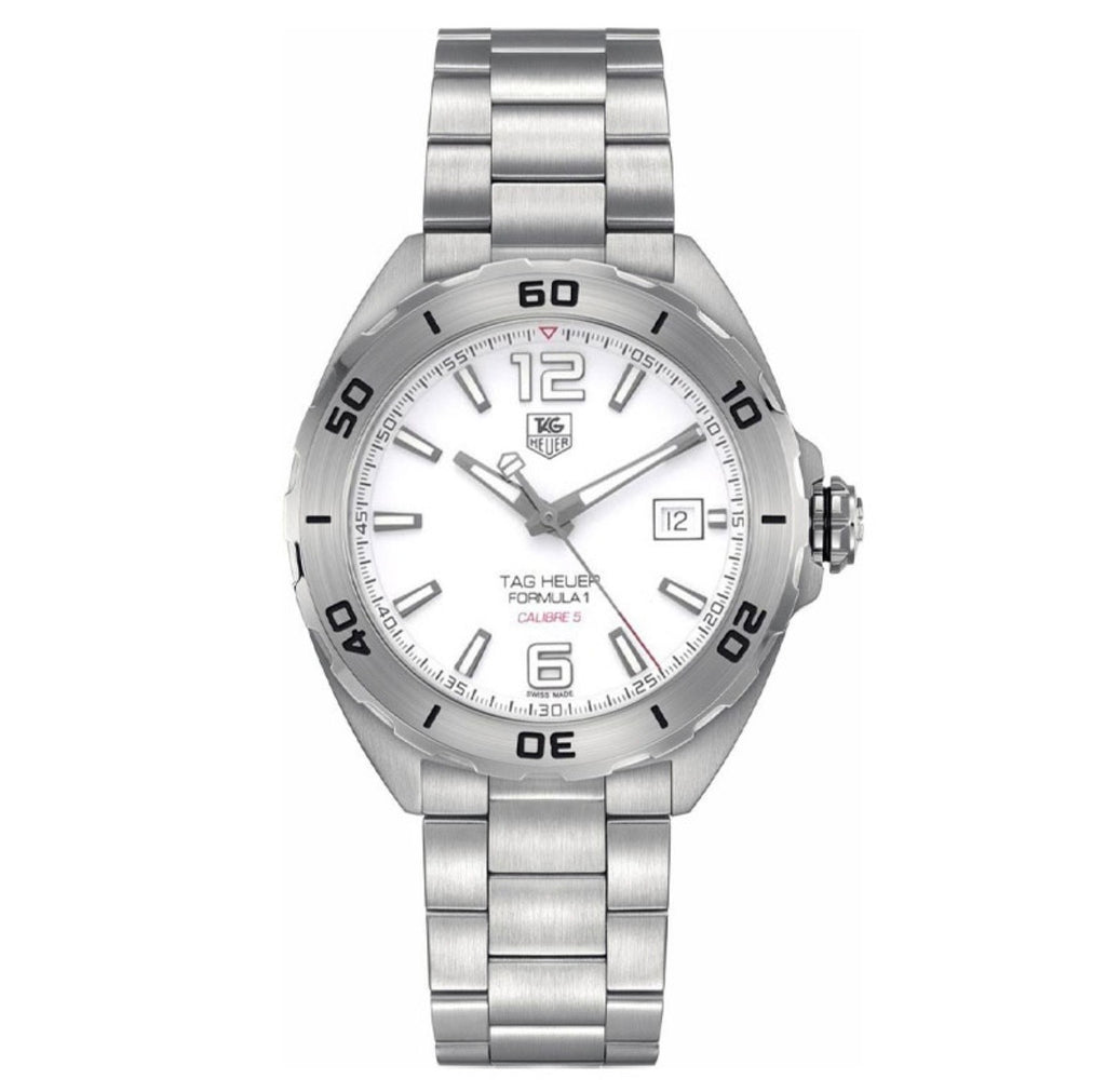 TAG Heuer Formula 1 Men’s Swiss Made Automatic White Dial Stainless Steel 41mm Watch WAZ2114.BA0875