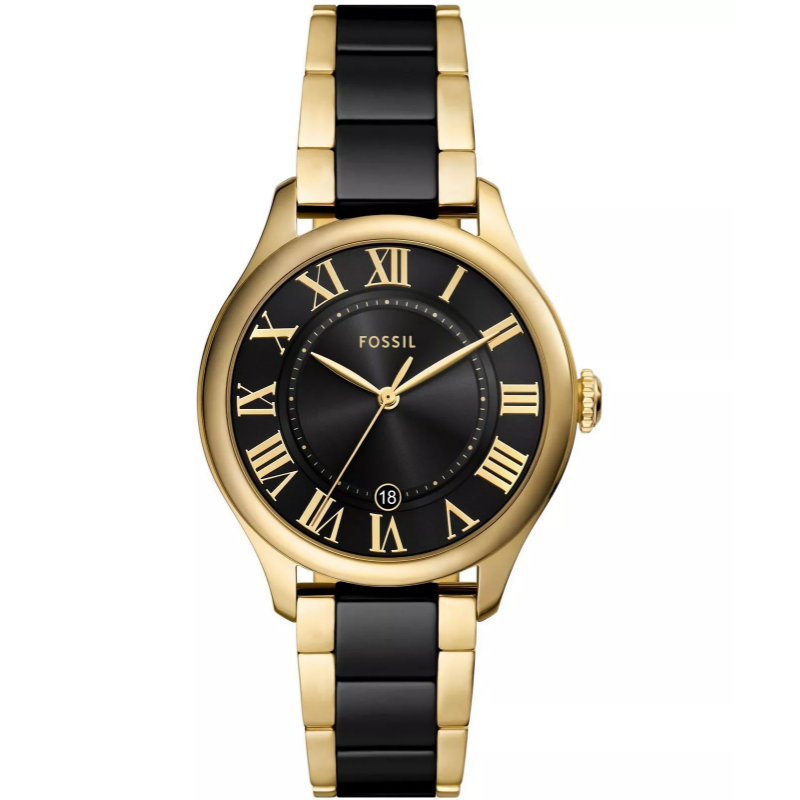 Fossil Women’s Quartz Two-Tone Ceramic Bracelet Black Dial 38mm Watch CE1132 (Without Tag)