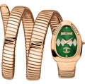 Just Cavalli Women’s Quartz Rose Gold Stainless Steel Green Dial Snake Watch 22mm JC1L230M0055