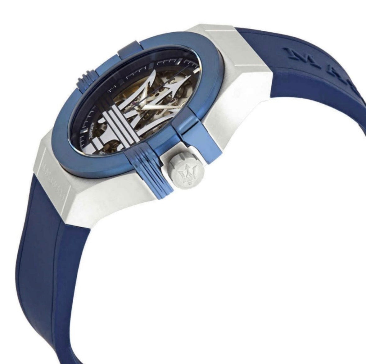 Maserati Men’s Automatic Blue Skeleton Dial Blue Silicone Strap 42mm Watch R8821108028