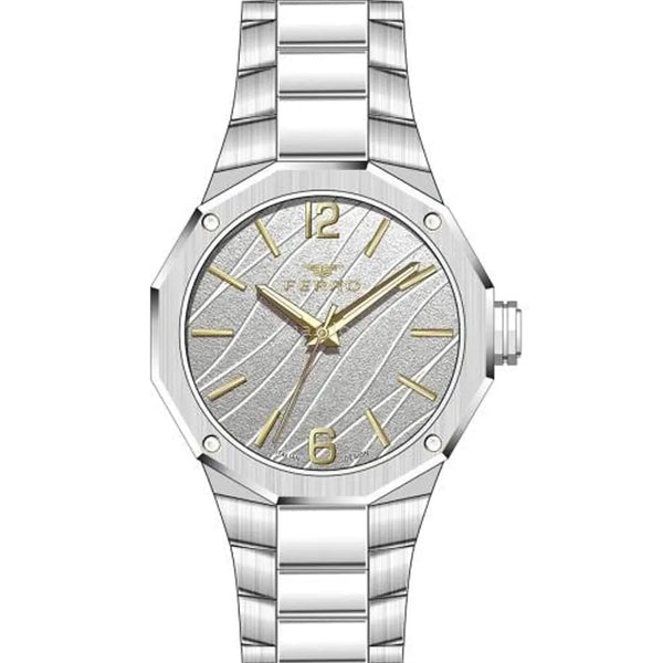 Ferro FL43018A-A Classic Silver Metal Band Women's Watch — White Dial (30 mm)
