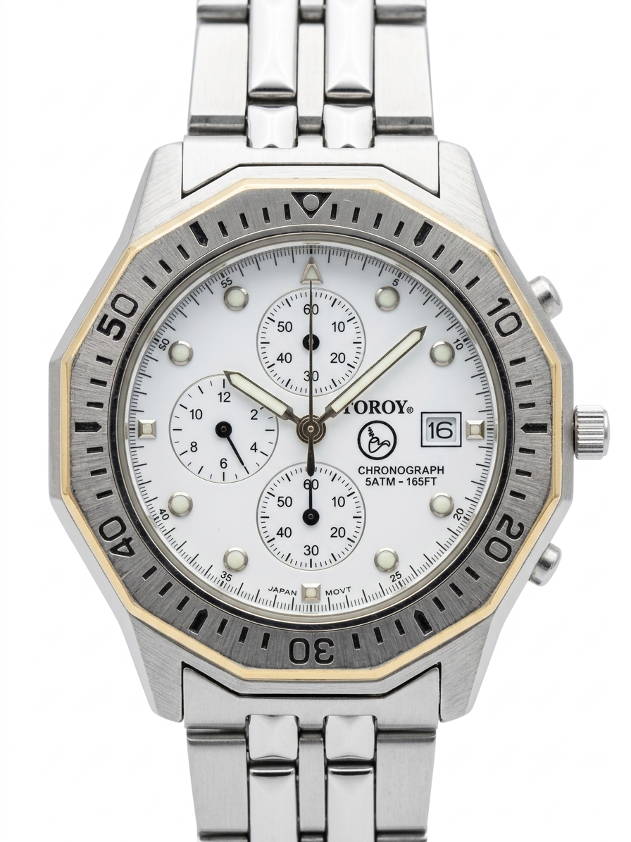 Pre-Owned TOROY Chronograph Men's Watch | Stainless Steel with Japanese Quartz Movement