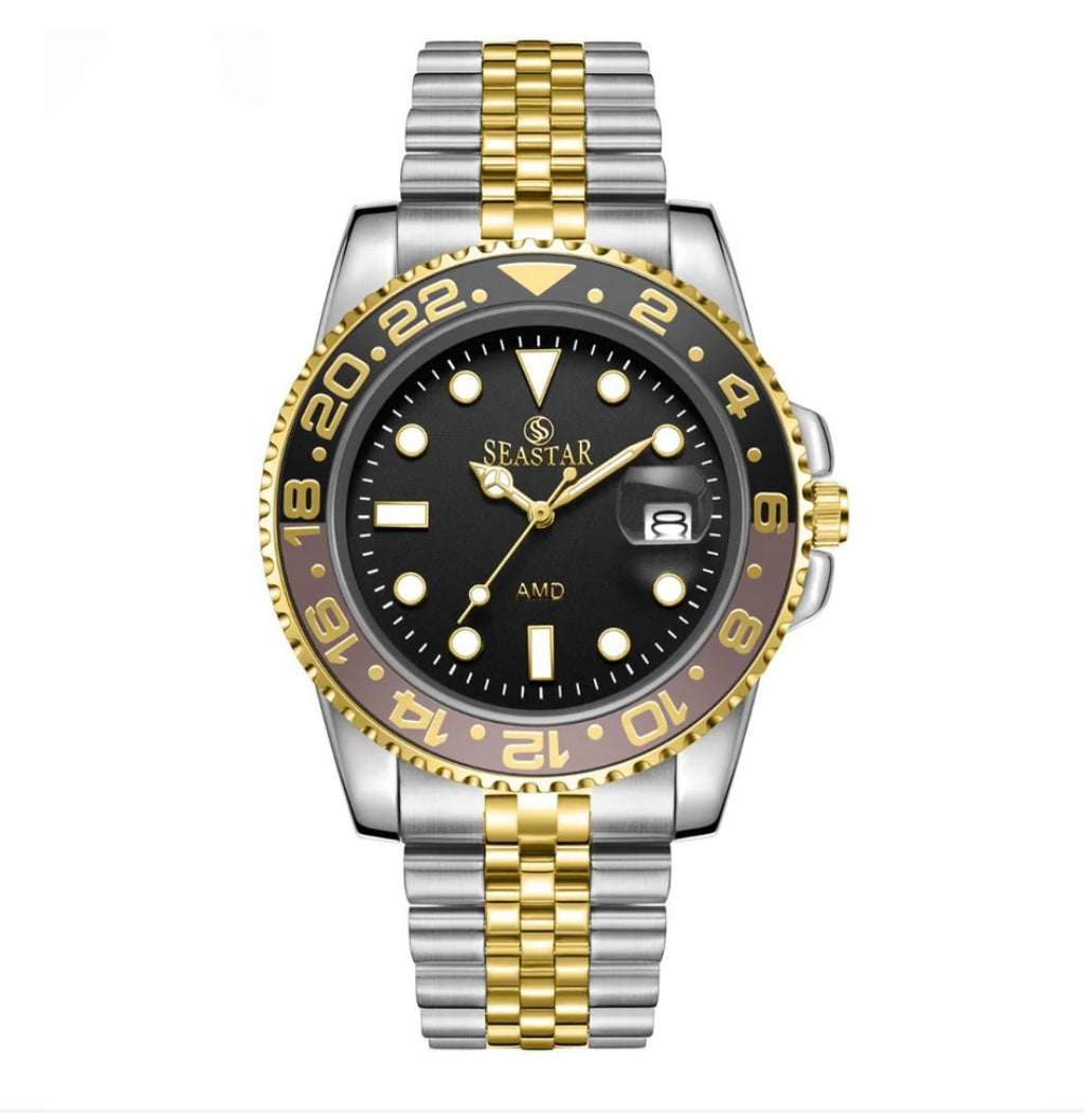 Seastar AMD-5839M Two-Tone Luxury Men's Watch – Luxury "Root Beer" Design