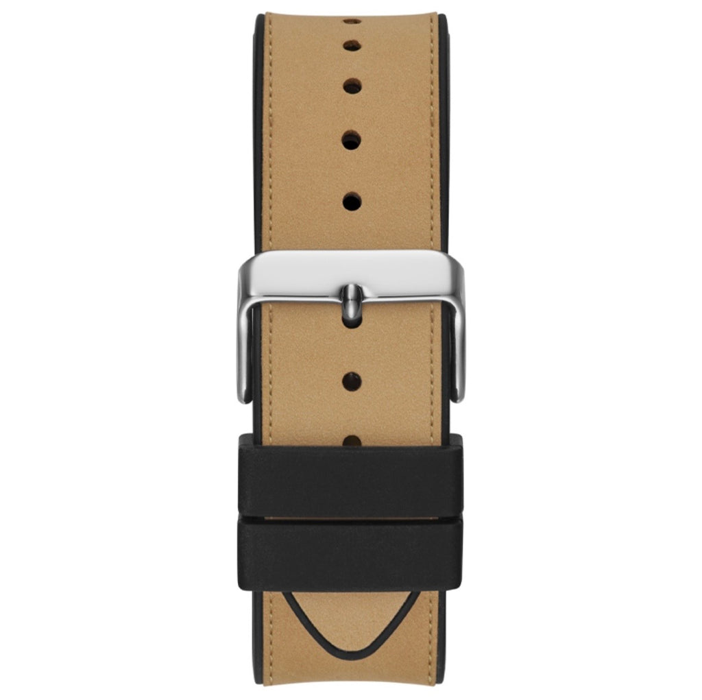 Guess GW0202G1 Men’s Quartz Black Dial Watch with Silicone & Leather Strap – 43mm