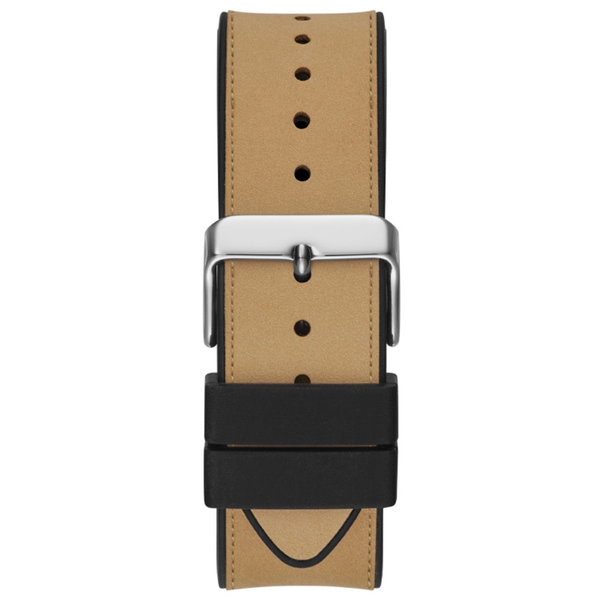 Guess GW0202G1 Men’s Quartz Black Dial Watch with Silicone & Leather Strap – 43mm