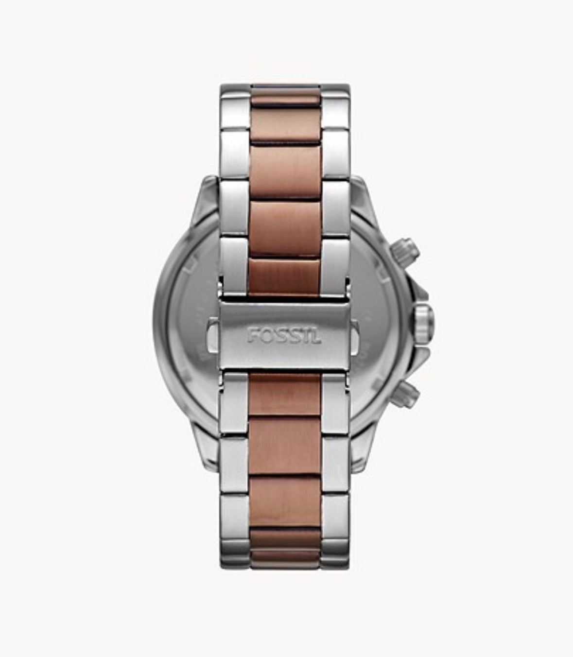 Fossil Men’s Chronograph Brown Dial Two-Tone Stainless Steel 45mm Watch BQ2502