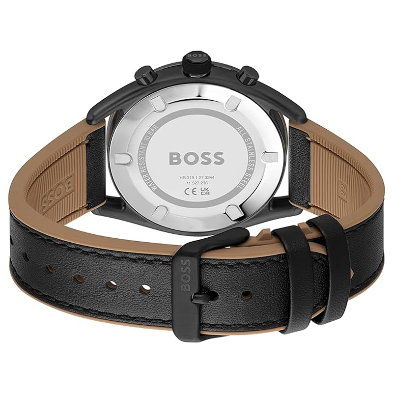 Hugo Boss Men’s Quartz Black Hybrid Strap Black Dial 44mm Watch 1514022
