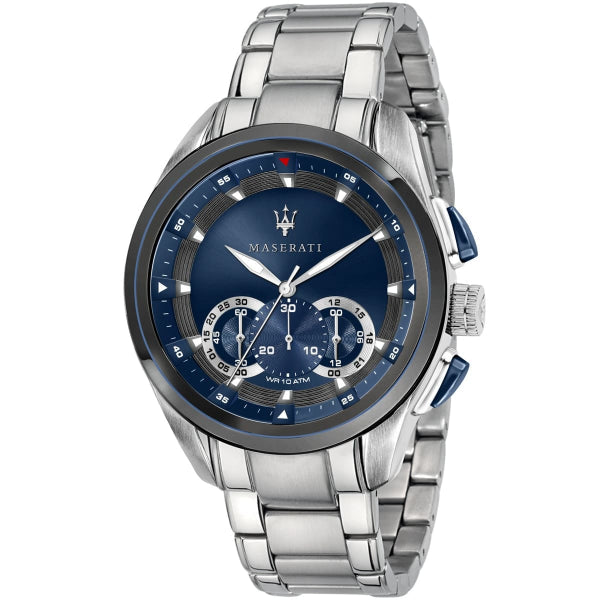 Maserati Traguardo Men’s Quartz Silver Stainless Steel Blue Dial 45mm Watch R8873612014