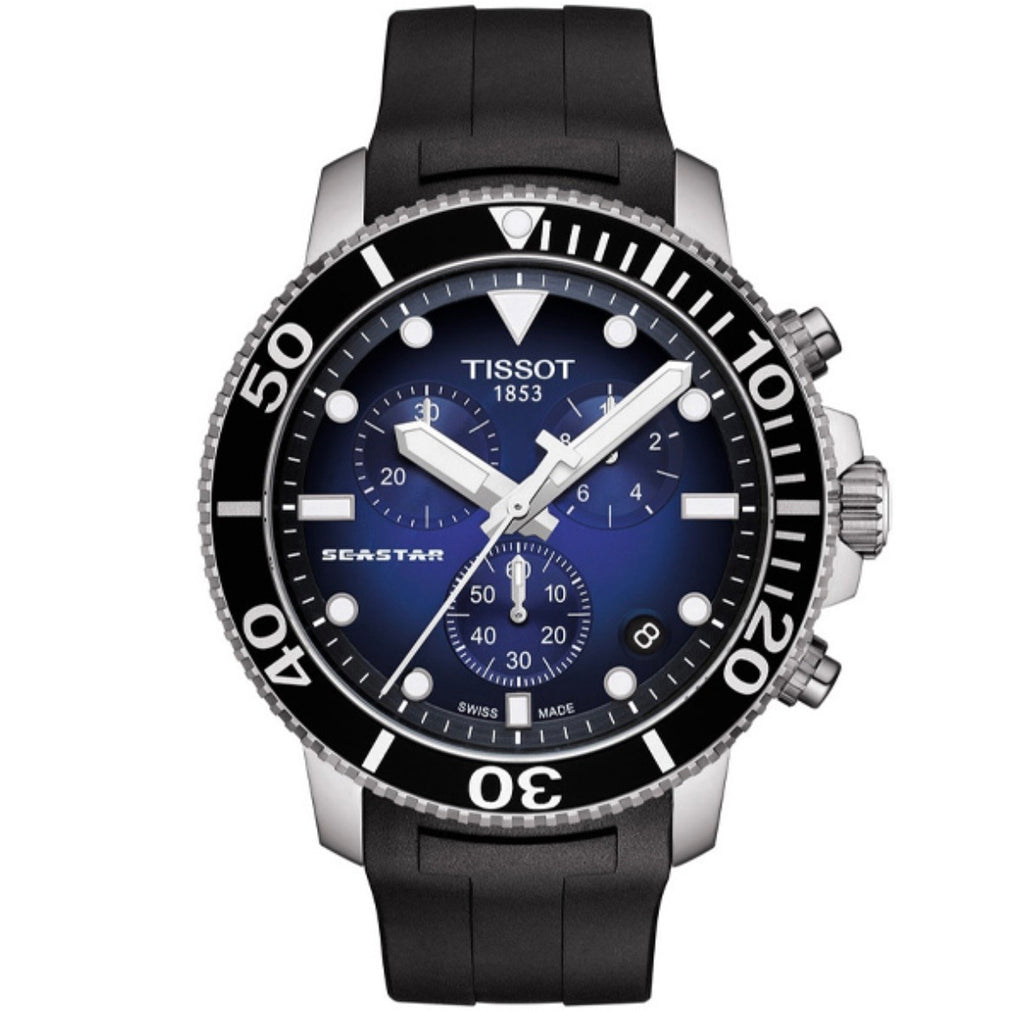 Tissot Men’s Swiss Made Quartz Blue Dial Black Silicone Strap 45mm Watch T120.417.17.041.00