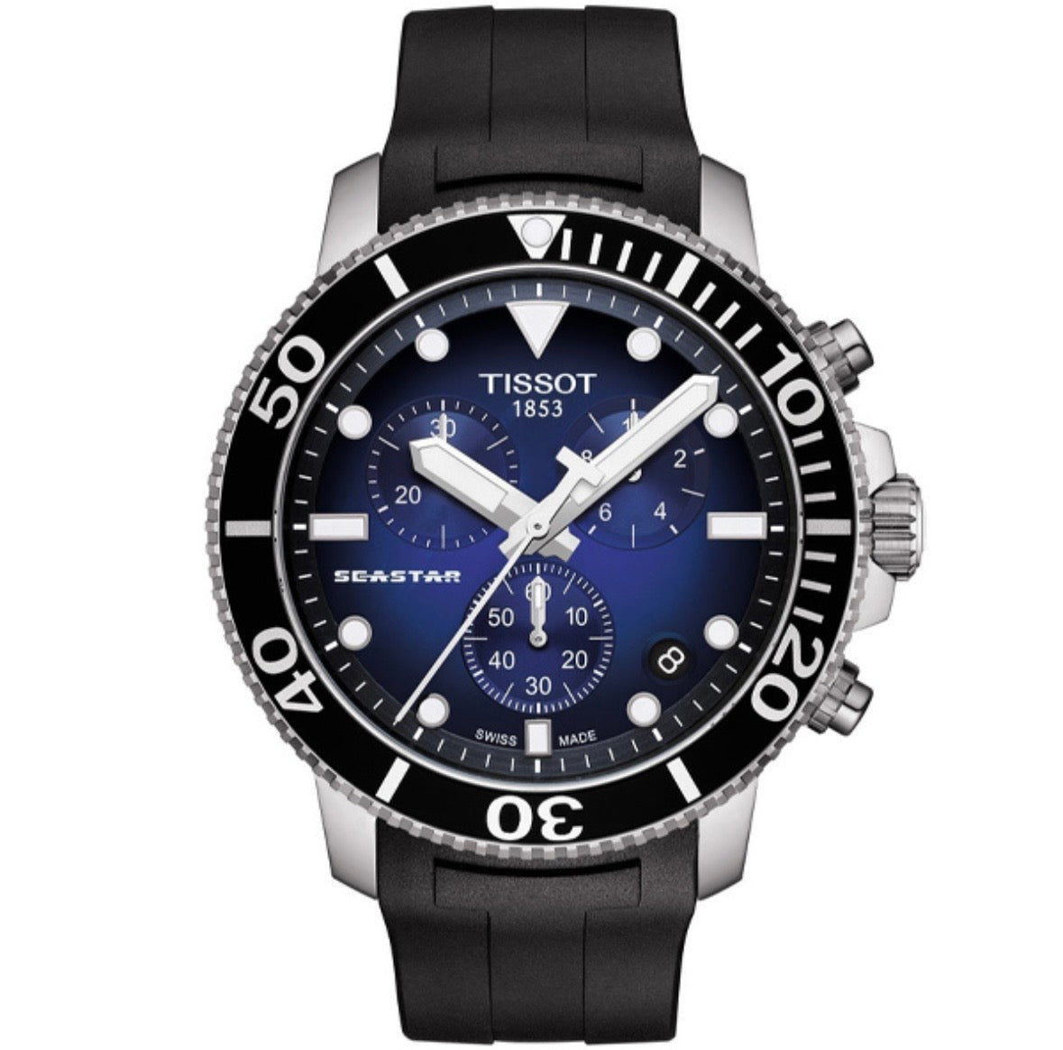 Tissot Men’s Swiss Made Quartz Blue Dial Black Silicone Strap 45mm Watch T120.417.17.041.00