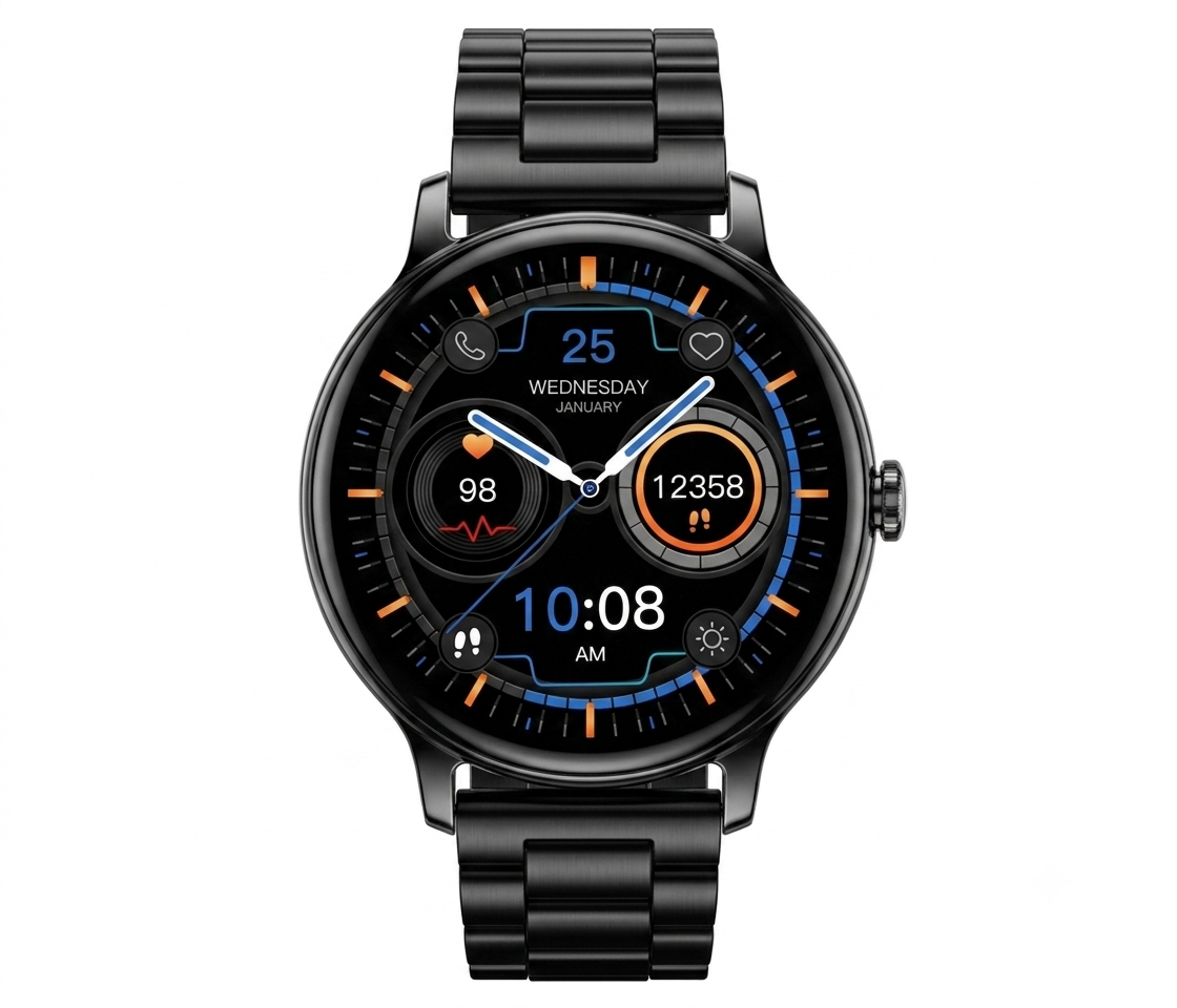 Zero Lifestyle Luna Pro Smartwatch (1.38" HD Display) – Bluetooth Calling, IP68 Waterproof Fitness & Health Tracker (Zinc Alloy Frame)