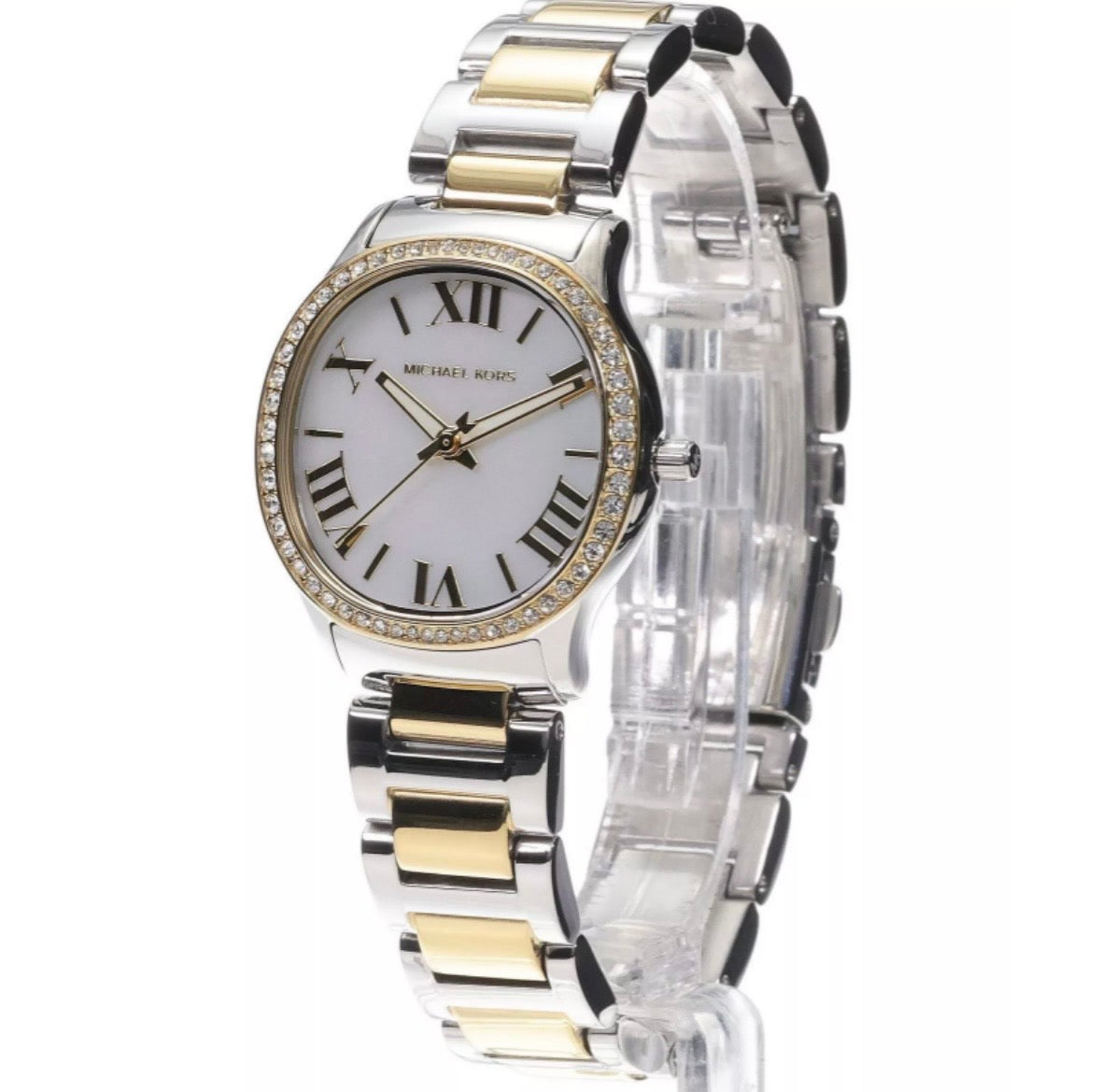 Michael Kors MK4910 Women’s Two-Tone Stainless Steel Quartz Watch with White Mother of Pearl Dial 31mm (Like New)
