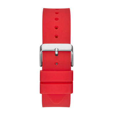 Guess Men’s Quartz Red Silicone Strap Black Dial 43mm Rectangle Watch GW0203G4