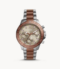 Fossil Men’s Chronograph Brown Dial Two-Tone Stainless Steel 45mm Watch BQ2502