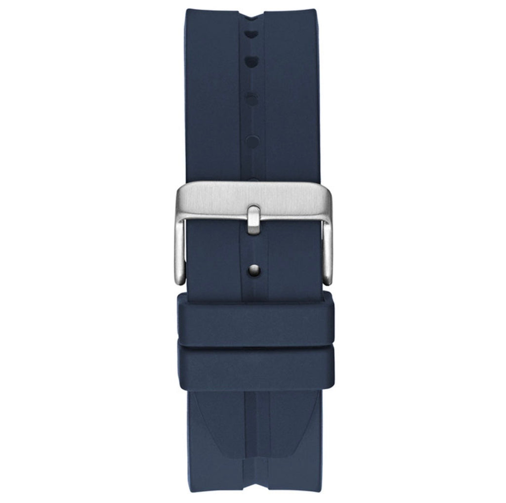 Guess Leo Square Men's Watch – 42mm Navy Blue Dial & Silicone Strap (GW0637G1)