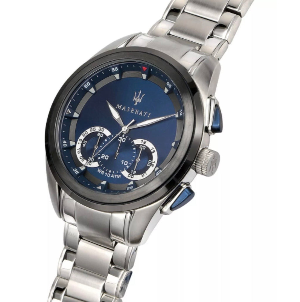 Maserati Traguardo Men’s Quartz Silver Stainless Steel Blue Dial 45mm Watch R8873612014
