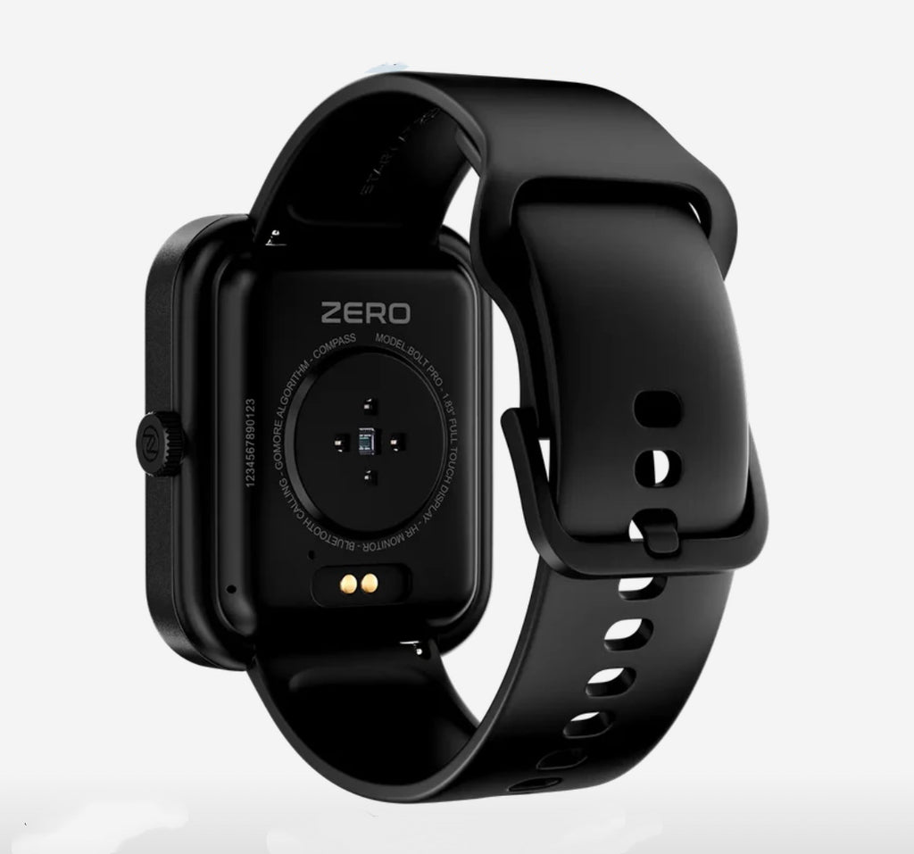 Zero Lifestyle Bolt Pro Smartwatch Jet Black 1.83” IPS HD Bluetooth Calling Watch – Heart Rate, SpO₂, IP66 Water Resistant