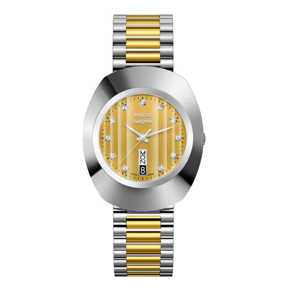 Rado Men’s Quartz Silver & Gold Stainless Steel Gold Dial Ceramic 35mm Watch – Sapphire Crystal 114.0305.3130 (R12305304)