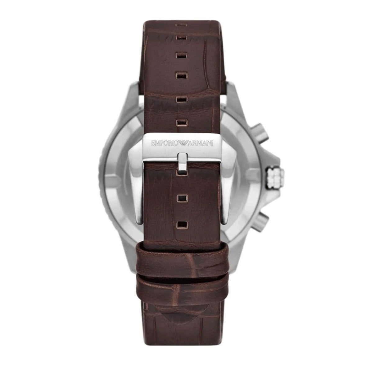 Emporio Armani AR11486 Men’s Quartz Brown Dial Watch with Leather Strap – 43mm