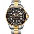 Ajioka Men's Automatic Watch - Two-Tone Stainless Steel (43mm Black Dial)