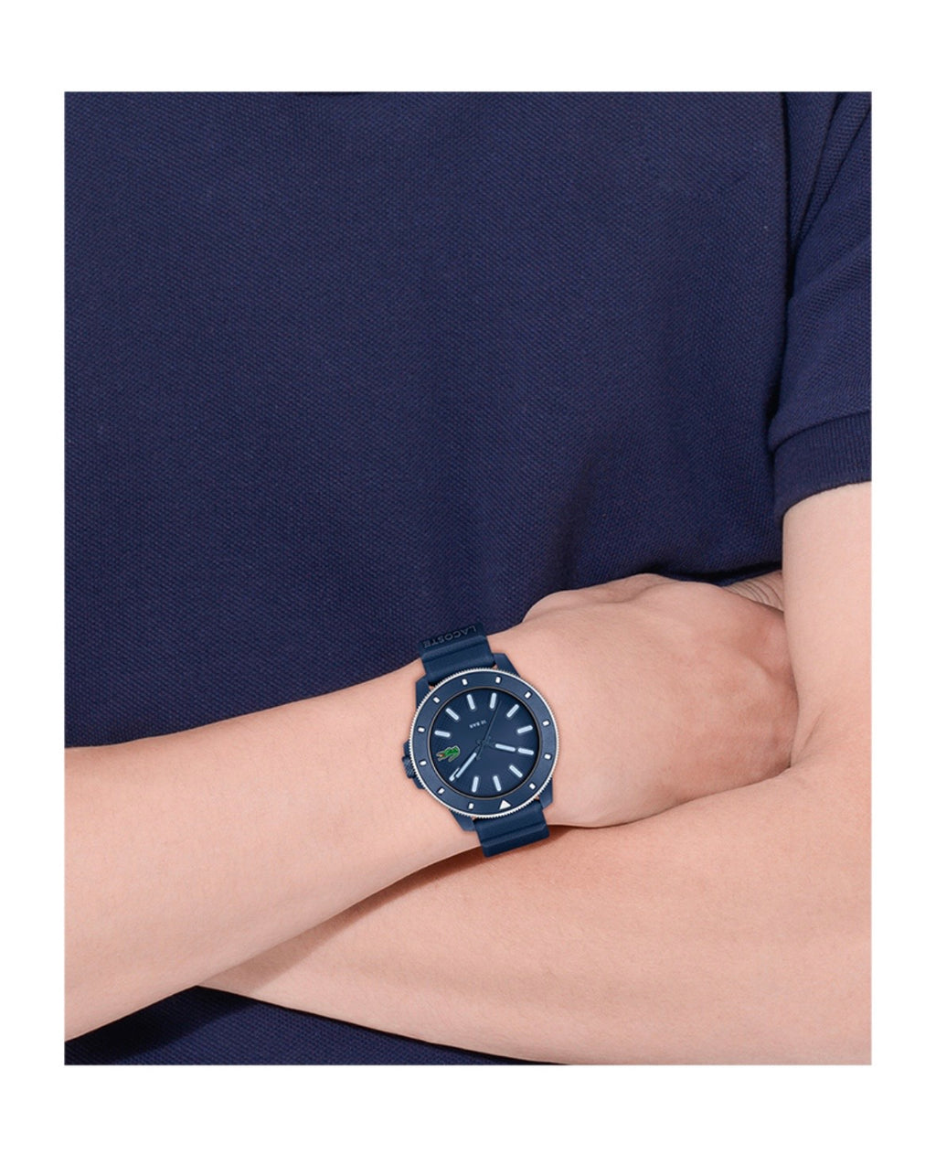 Lacoste L.12.12 Scuba Men's 43mm Blue Silicone Watch 2011413