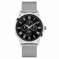 Guess Men’s Quartz Silver Stainless Steel Black Dial 44mm Watch W0871G1