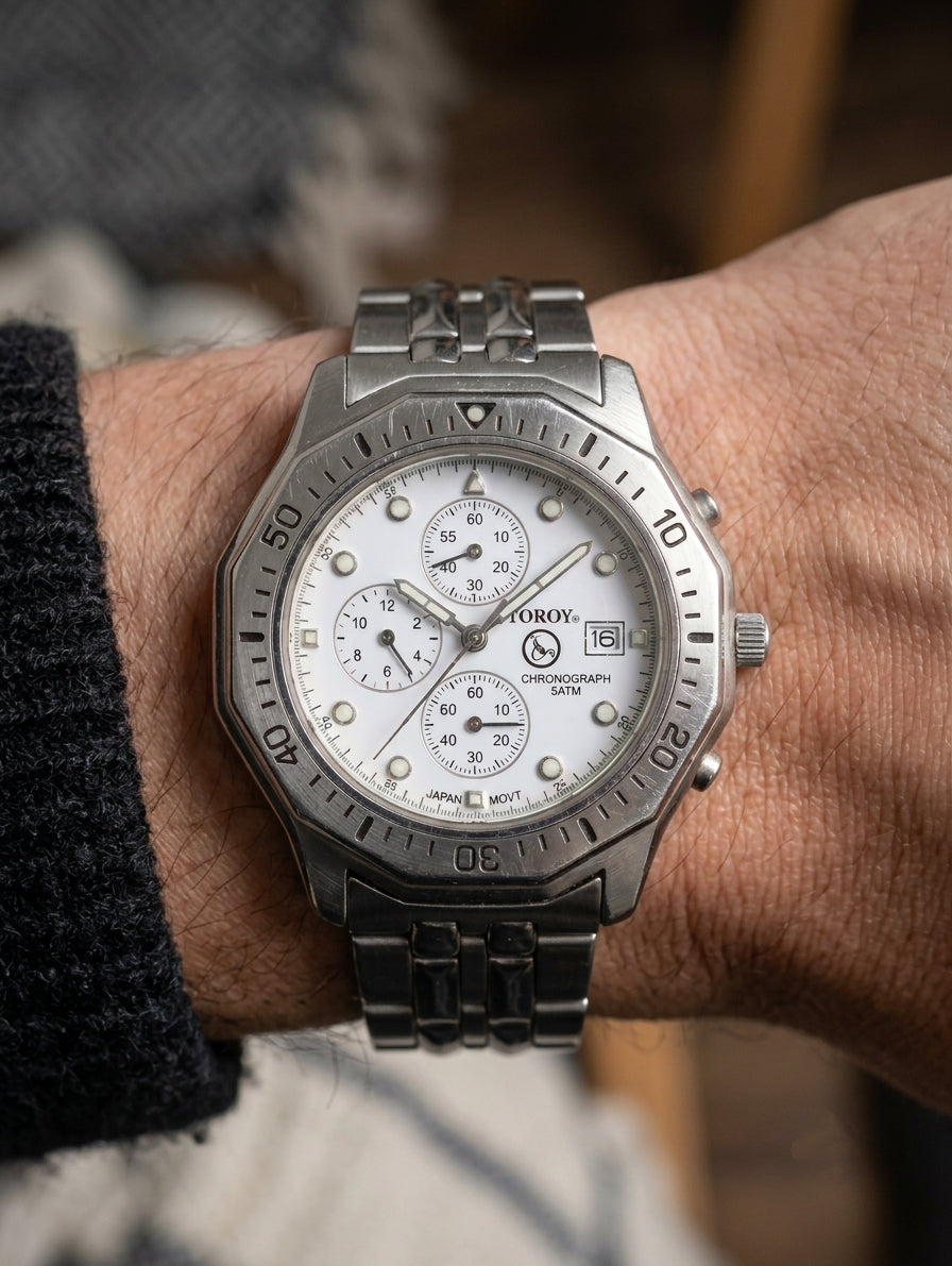 Pre-Owned TOROY Chronograph Men's Watch | Stainless Steel with Japanese Quartz Movement