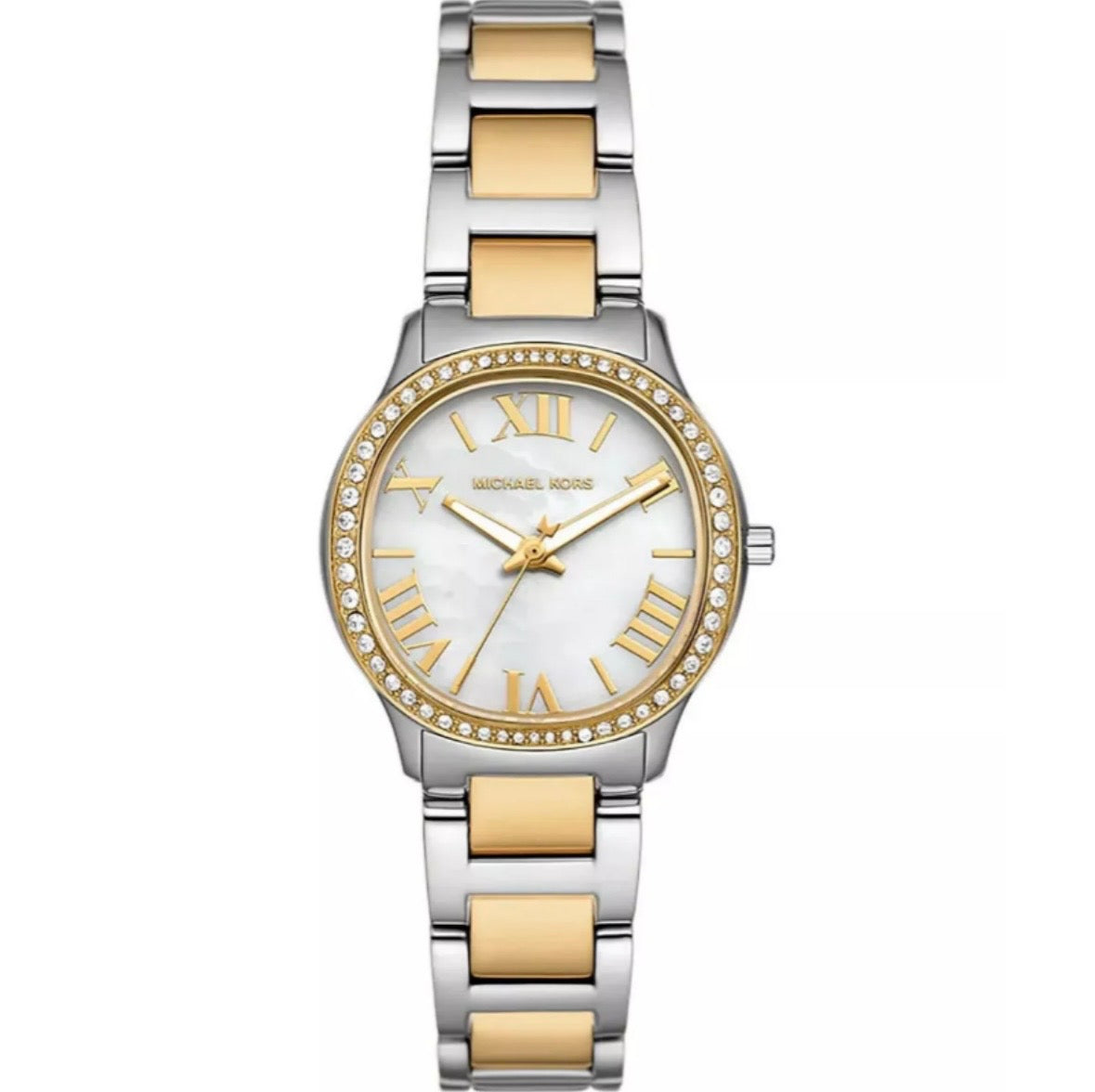 Michael Kors MK4910 Women’s Two-Tone Stainless Steel Quartz Watch with White Mother of Pearl Dial 31mm (Like New)
