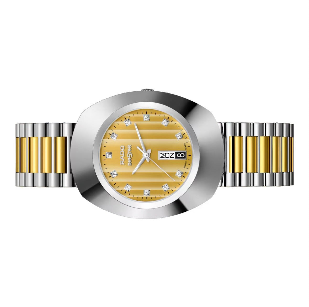 Rado Men’s Quartz Silver & Gold Stainless Steel Gold Dial Ceramic 35mm Watch – Sapphire Crystal 114.0305.3130 (R12305304)