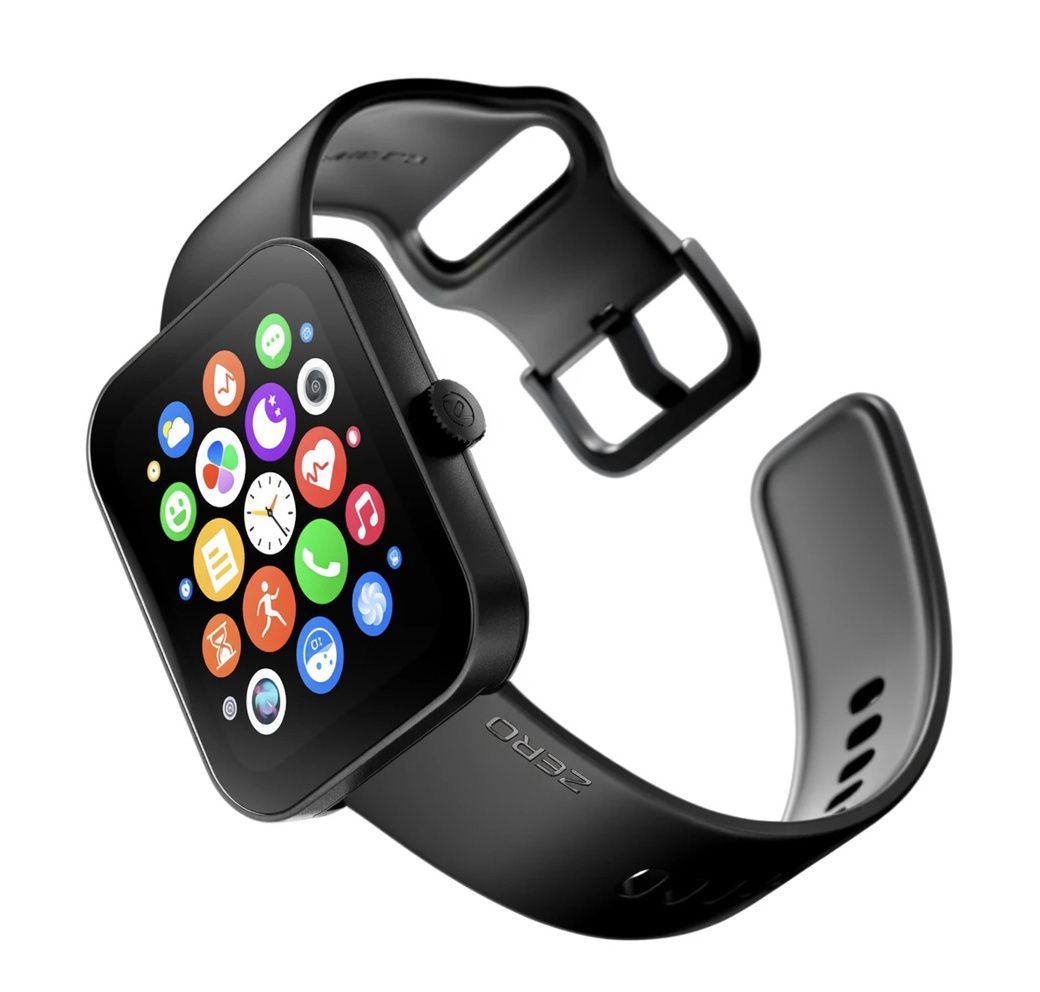 Zero Lifestyle Bolt Pro Smartwatch Jet Black 1.83” IPS HD Bluetooth Calling Watch – Heart Rate, SpO₂, IP66 Water Resistant