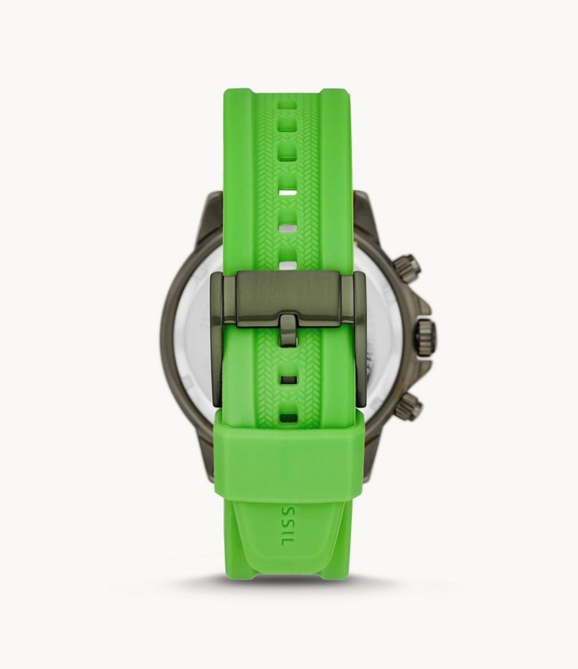 Fossil BQ2501 Men’s Quartz Green Dial Watch with Green Silicone Strap – 45mm