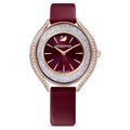 Swarovski Women’s Swiss Made Quartz Red Dial Red Leather Strap 35mm Watch 5558637