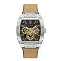Guess GW0202G1 Men’s Quartz Black Dial Watch with Silicone & Leather Strap – 43mm