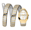 Just Cavalli Women’s Quartz Silver Dial Two-Tone Stainless Steel Snake Design 22mm Watch JC1L230M0065