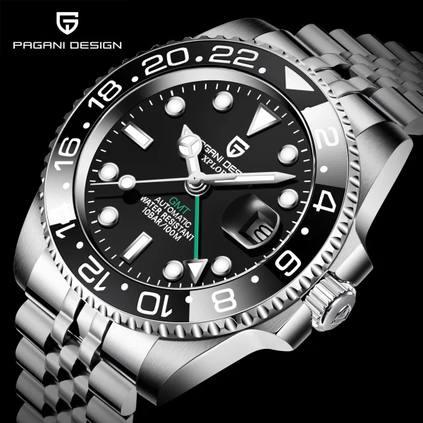 Pagani Design PD-1662 Automatic GMT Men's Watch – 40mm Luxury Mechanical Timepiece