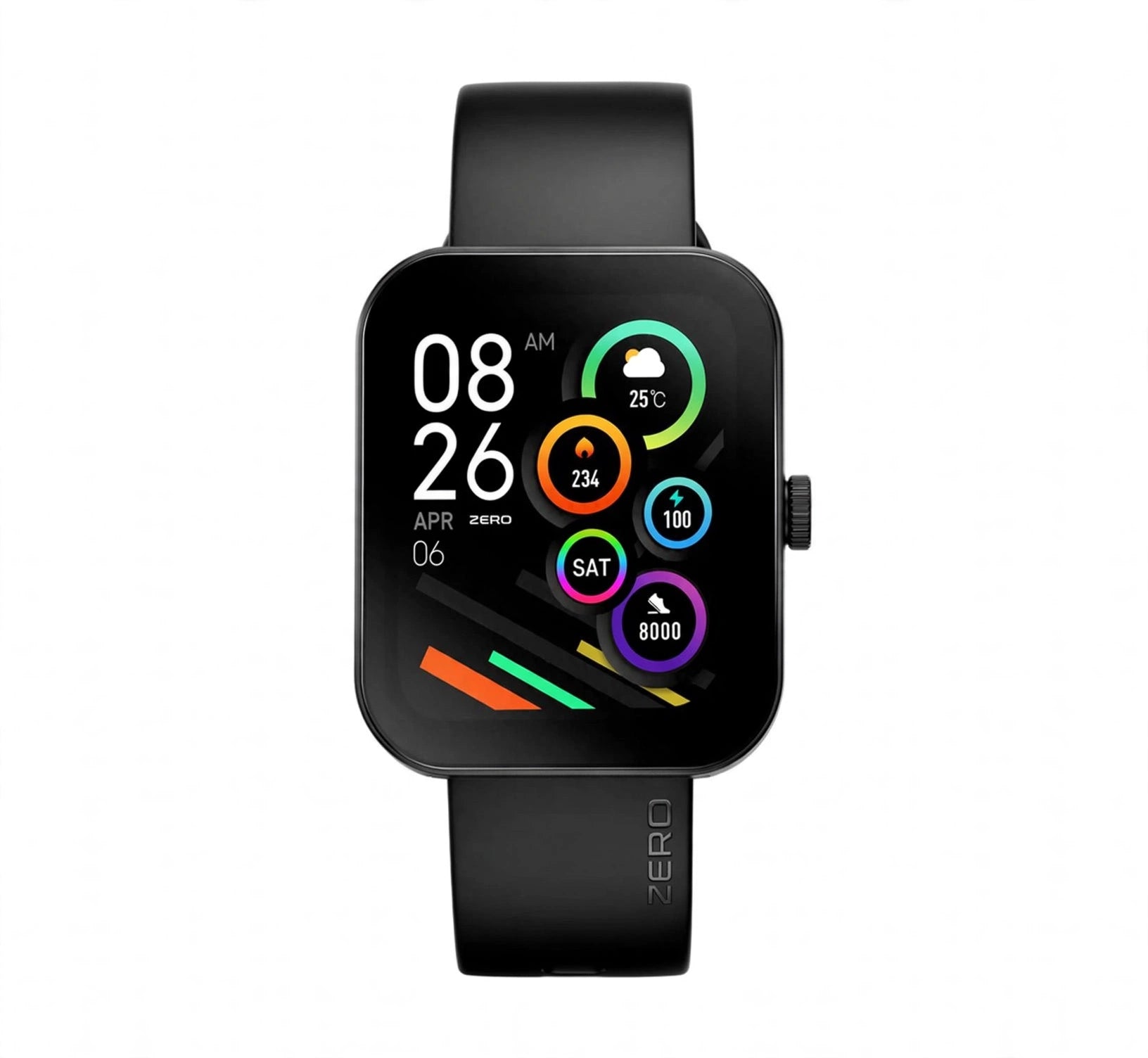 Zero Lifestyle Bolt Pro Smartwatch Jet Black 1.83” IPS HD Bluetooth Calling Watch – Heart Rate, SpO₂, IP66 Water Resistant