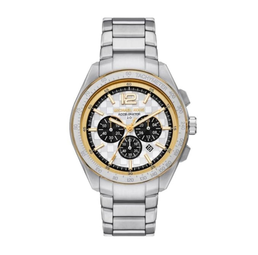 Michael Kors Men’s Chronograph Quartz White & Silver Dial Stainless Steel 44mm Watch MK9188