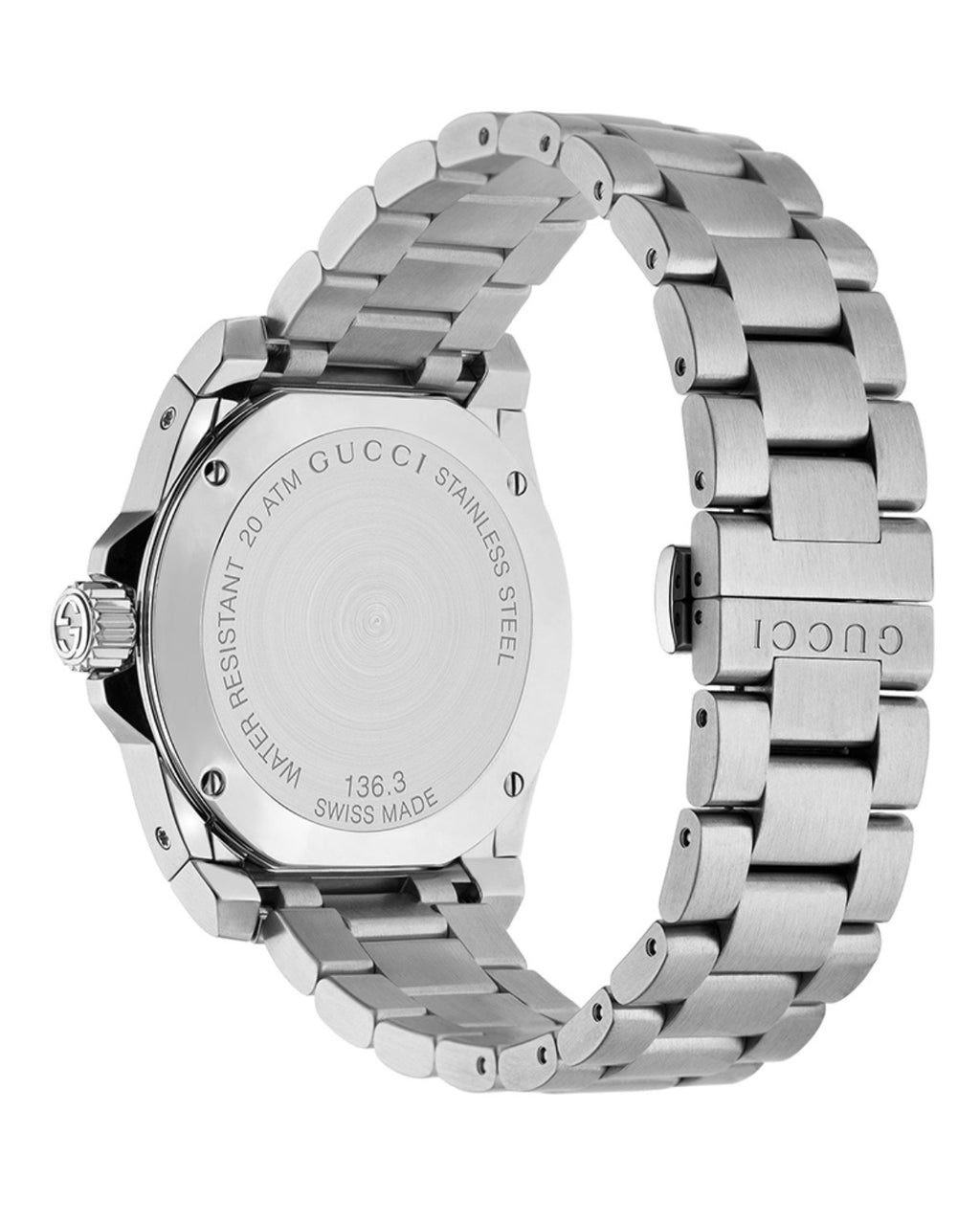 Gucci Men’s Swiss Made Quartz Stainless Steel Black Dial 40mm Watch YA136301A