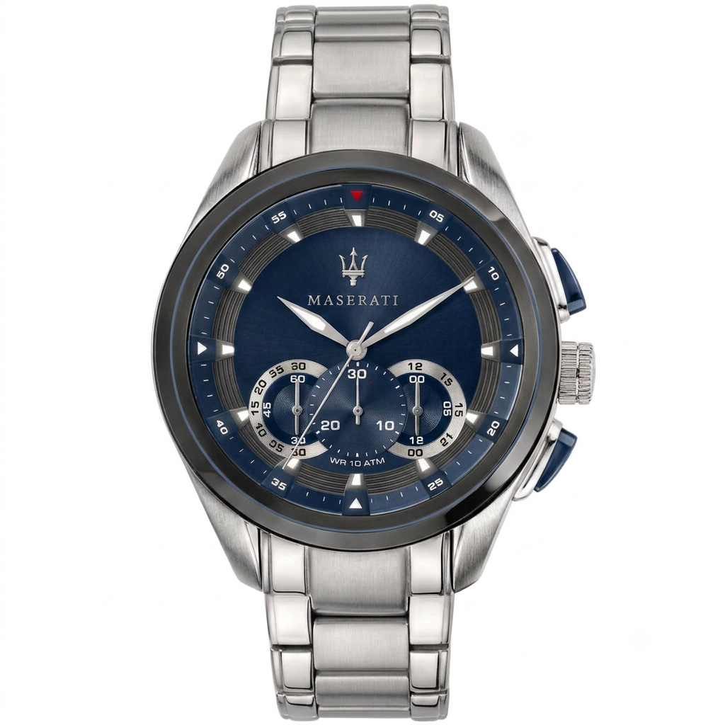 Maserati Traguardo Men’s Quartz Silver Stainless Steel Blue Dial 45mm Watch R8873612014