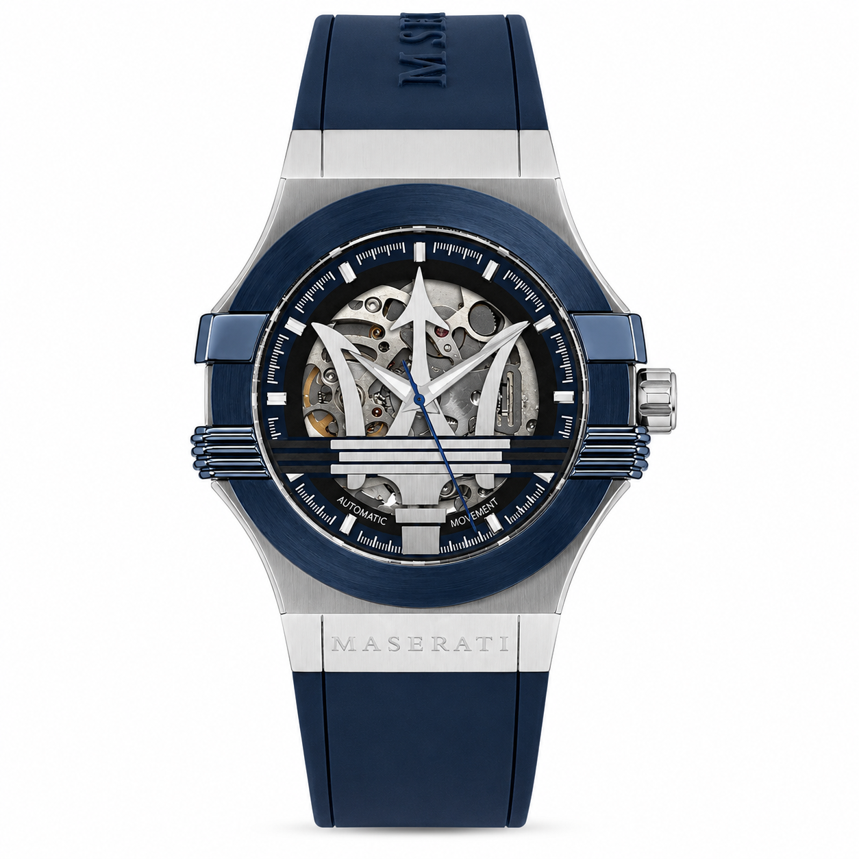 Maserati Men’s Automatic Blue Skeleton Dial Blue Silicone Strap 42mm Watch R8821108028
