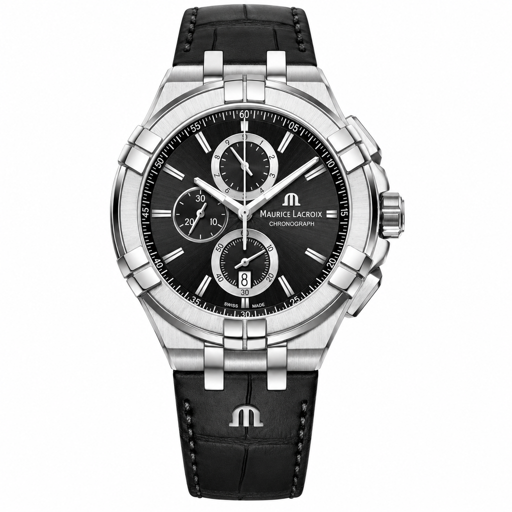 Maurice Lacroix AI1018-SS001-330-2 Swiss Quartz Men’s Black Dial Watch – 44mm