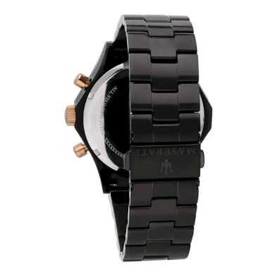 Maserati R8873627001 black chronograph watch actual back